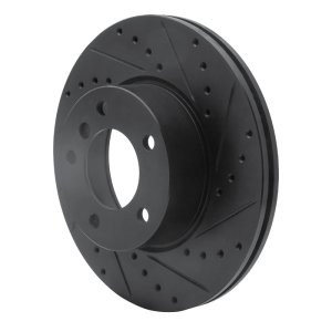 BMW 325I Brake Rotor (1) - Front Right - R1 Concepts - Drilled & Slotted - Black - `06-`13